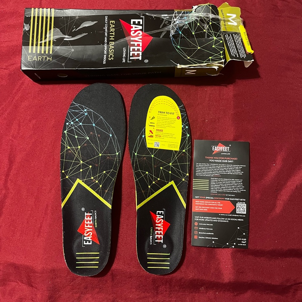 EasyFeet Flame Boost Athletic Shoe Insoles Fire Size Men 9- 10.5 Women 10- 11